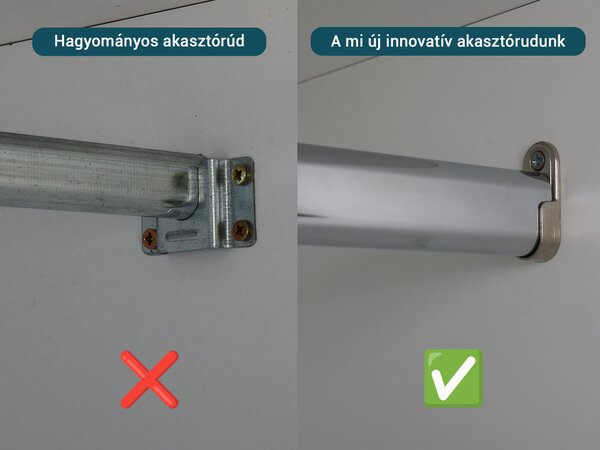 LEO L2 ruhásszekrény - fekete fogantyúkkal