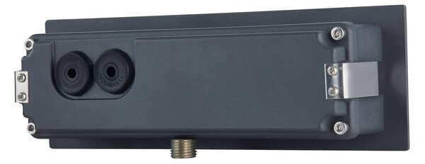 Lucande LED beépíthető fali lámpa Loya, 23 x 8 cm, szürke, IP54, Fekete, Alumínium, Modern
