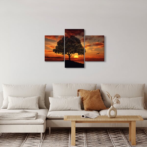 Fa képe naplementével (90x60 cm)