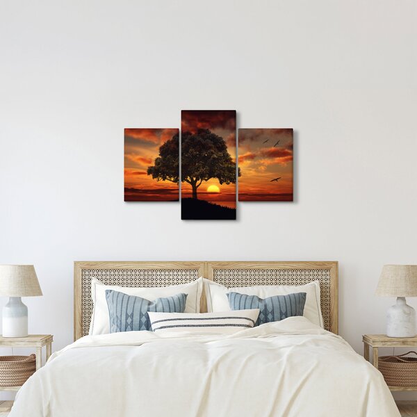 Fa képe naplementével (90x60 cm)