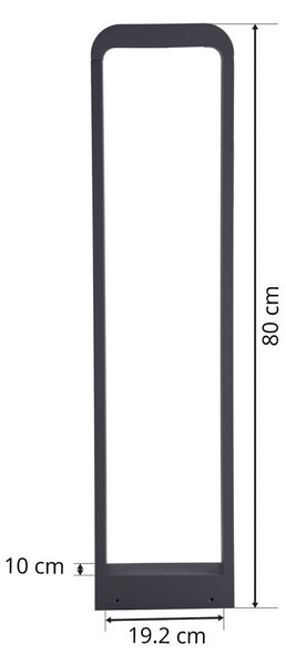 Lindby Emima LED-es útvilágító lámpa, 80 cm, antracit, alumínium, Fekete, Alumínium, Modern