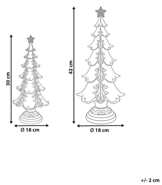 Kétdarabos karácsonyi dekoráció szett HEISKA 30/42 cm Karácsonyfa Arany