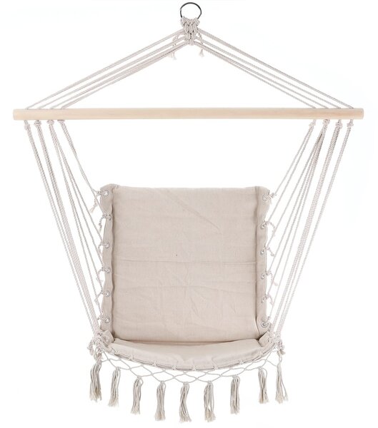 BOHO függőszék párnával, Ø61cm, bézs Jurhan