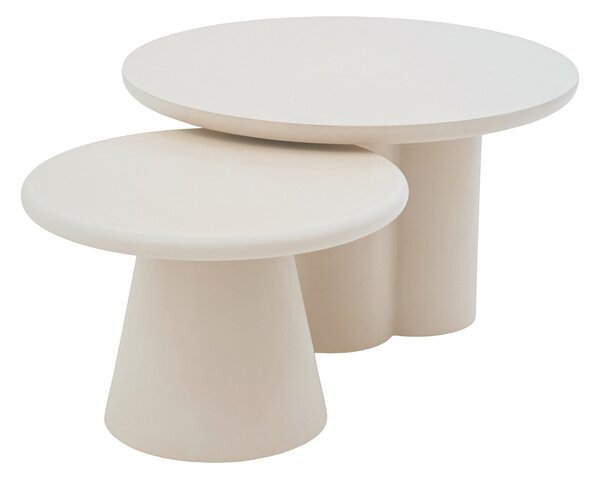 Clav dohányzóasztal 60 cm és Cylindus dohányzóasztal 80 cm - bézs