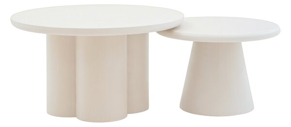 Clav dohányzóasztal 60 cm és Cylindus dohányzóasztal 80 cm - bézs