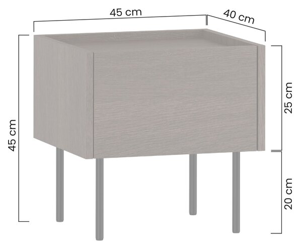Dunari éjjeliszekrény fiókkal 45 cm - dunin tölgy