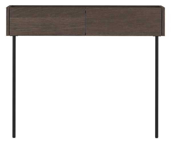Dunari konzolasztal 100 cm fiókokkal, fém lábakkal - dunin tölgy