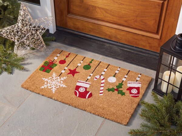 Lábtörlő ZALUMO Színes 45 x 75 cm Karácsonyi minta Kókuszrost