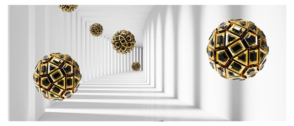 Absztrakt kép a futball-labdák (120x50 cm)