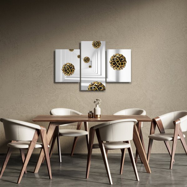 Absztrakt kép a futball-labdák (90x60 cm)