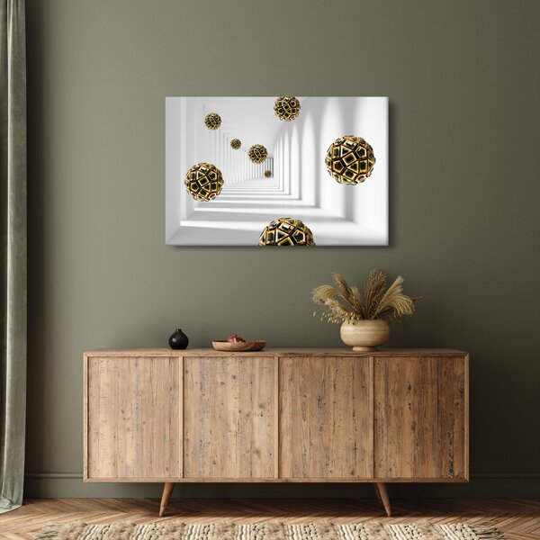 Absztrakt kép a futball-labdák (90x60 cm)