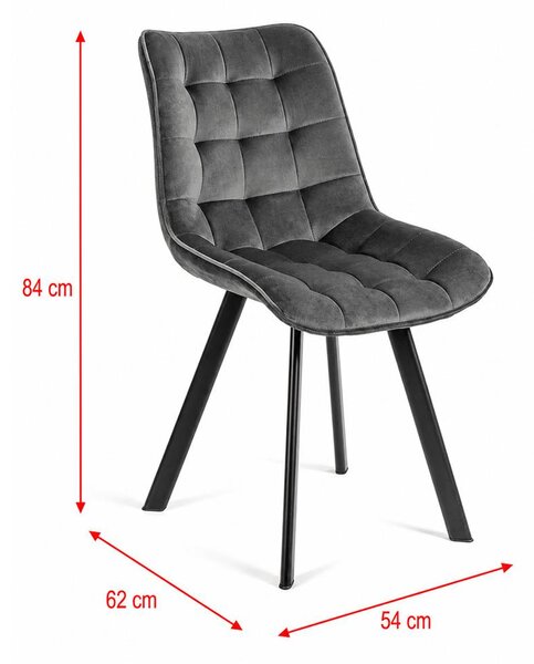 AVENBERG NOLA Étkezőszék szett - 4db, szürke