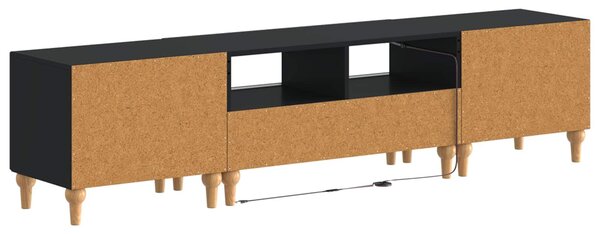 VidaXL 3 darabos LED TV szekrény Fekete Szerelt Fa