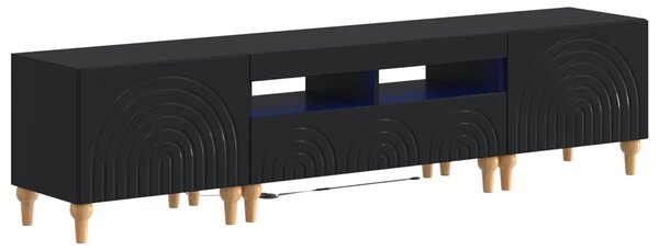 VidaXL 3 darabos LED TV szekrény Fekete Szerelt Fa