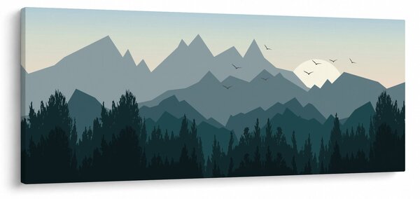Kép - Hegyek grafikus szemmel (120x50 cm)