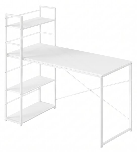 Íróasztal MAX 4.0 polccal, 120x44 cm, fehér