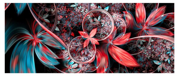 Absztrakt képek egzotikus virágok (120x50 cm)
