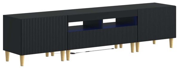VidaXL 5 darabos LED TV szekrény Fekete Szerelt Fa