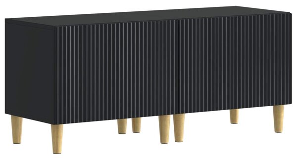 VidaXL 5 darabos LED TV szekrény Fekete Szerelt Fa