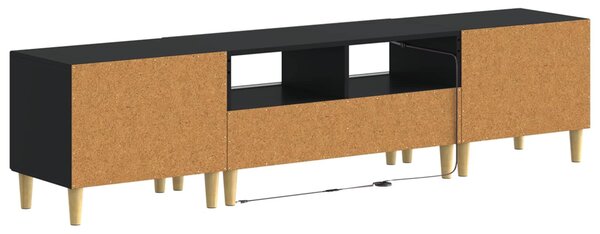 VidaXL 5 darabos LED TV szekrény Fekete Szerelt Fa