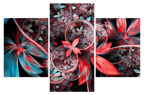 Absztrakt képek egzotikus virágok (90x60 cm)