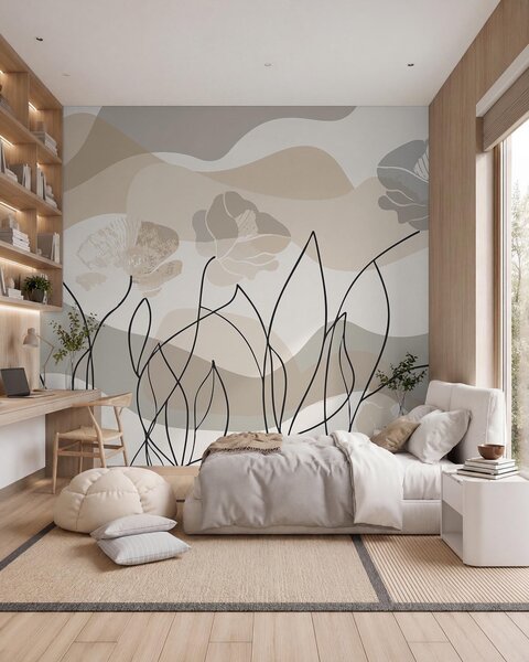 Fotótapéta Virágvázlat, Fotótapéta egyedi, w09989 : Uwalls.hu
