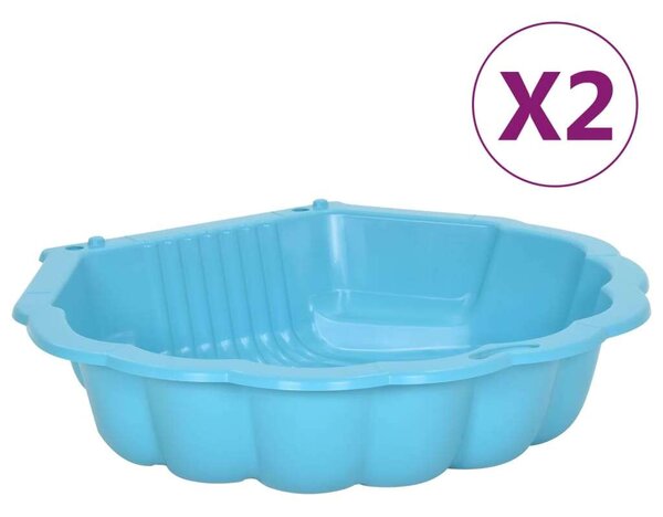 VidaXL 2 db kék műanyag homokozó 77 x 87 x 21cm