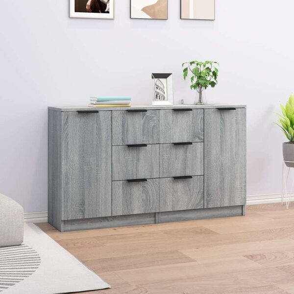 VidaXL Tálalószekrény Szett - Sonoma Szürke - 2 db - 60x30x70 cm