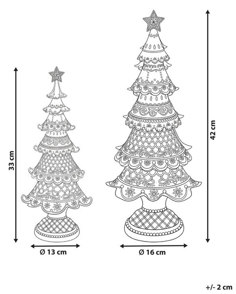 Kétdarabos karácsonyi dekoráció szett KOPPELO 33/42 cm Karácsonyfa Barna