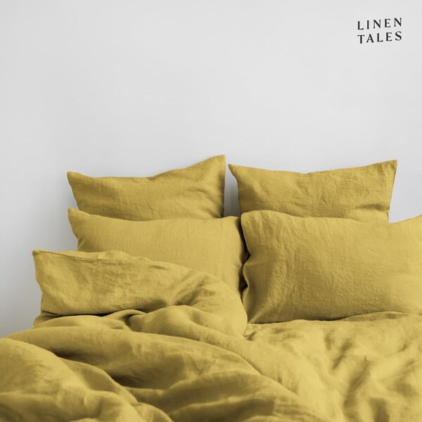 Sárga egyszemélyes len ágyneműhuzat 140x200 cm – Linen Tales