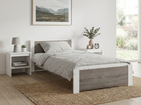 Ágy IKAROS 80 x 200 cm, fehér/szarvasgomba tölgy Ágyrács: Ágyrács nélkül, Matrac: Matrac nélkül