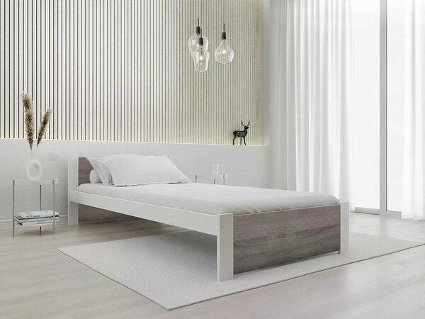 Ágy IKAROS 80 x 200 cm, fehér/szarvasgomba tölgy Ágyrács: Ágyrács nélkül, Matrac: Matrac nélkül