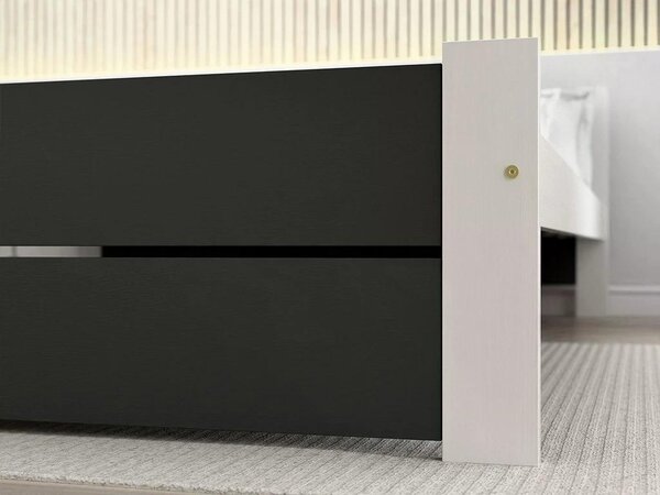 Ágy IKAROS DOUBLE 80 x 200 cm, antracit/fehér Ágyrács: Ágyrács nélkül, Matrac: Matrac nélkül