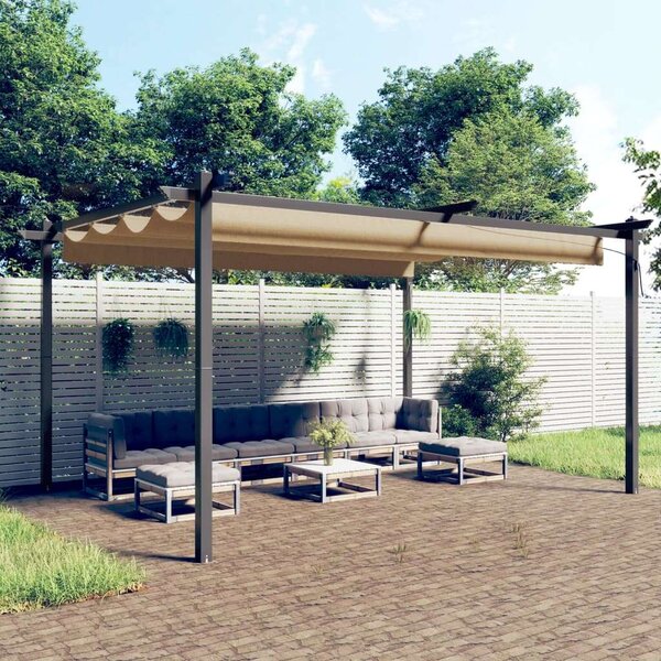 VidaXL Kerti Pavilon - Behúzható Tető - 4x3m