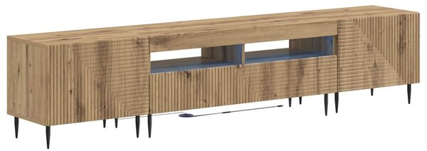 VidaXL 3 darabos LED TV szekrény Kézműves Tölgy Szerelt Fa