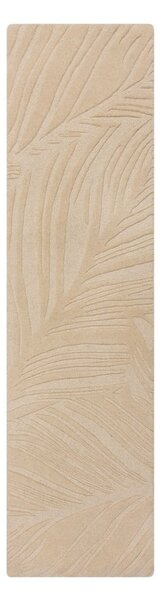 Bézs gyapjú futószőnyeg 60x230 cm Lino Leaf – Flair Rugs
