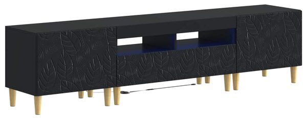 VidaXL 5 darabos LED TV szekrény Fekete Szerelt Fa