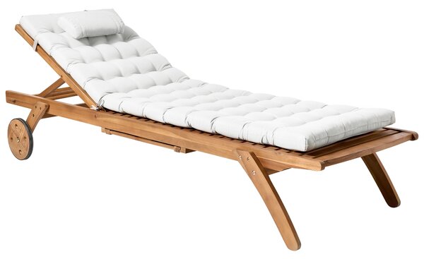 Kerti párna napozóágyhoz CESANA PREMIUM 192 x 56 cm Törtfehér