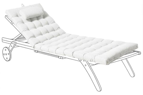 Kerti párna napozóágyhoz CESANA PREMIUM 192 x 56 cm Törtfehér