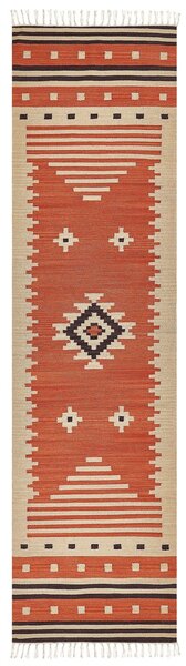 Szőnyeg GAVAR Narancssárga 80 x 300 cm Pamut Kilim