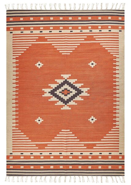 Szőnyeg GAVAR Narancssárga 200 x 300 cm Pamut Kilim