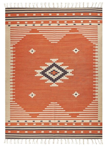 Szőnyeg GAVAR Narancssárga 160 x 230 cm Pamut Kilim