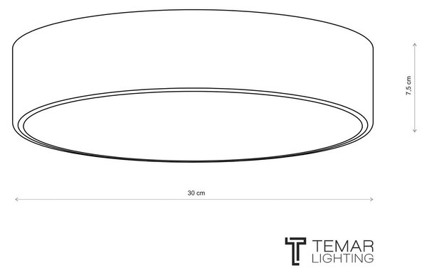 TEMAR LIGHTING Cleo 300 mennyezeti világítás, IP54, Ø 30 cm, fehér, dimmelhető, Fehér / opál, Nappali / Étkező, fém, Modern