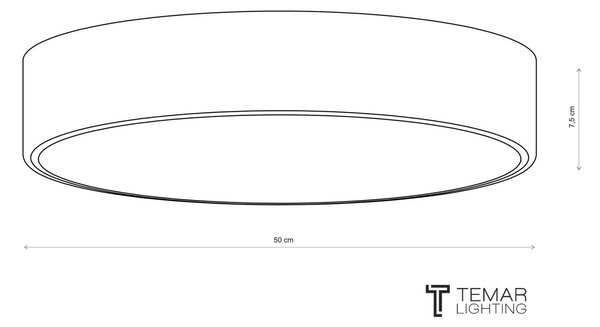 TEMAR LIGHTING Cleo 500 mennyezeti világítás, Ø 50 cm, réz, dimmelhető, Réz, Nappali / Étkező, fém