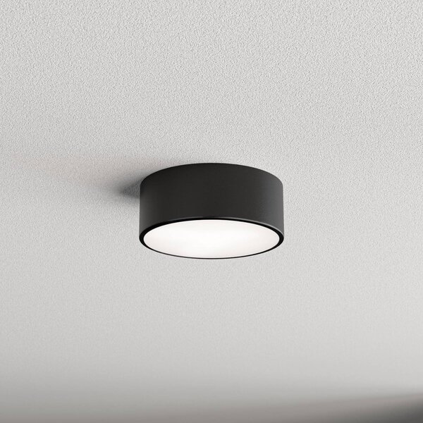 TEMAR LIGHTING Cleo mennyezeti világítás, Ø 20 cm, IP54, fekete, fém, E27, dimmelhető, Fekete, Fürdőszoba, fém