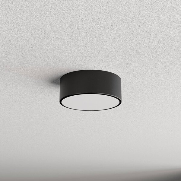 TEMAR LIGHTING Cleo mennyezeti világítás, Ø 20 cm, IP54, fekete, fém, E27, dimmelhető, Fekete, Fürdőszoba, fém