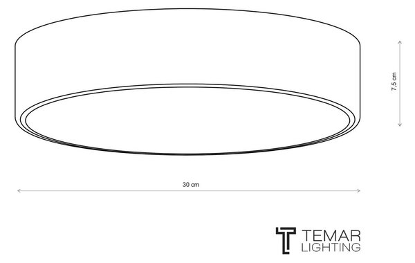 TEMAR LIGHTING Cleo 300 mennyezeti lámpa, Ø 30 cm, szürke, dimmelhető, Alu / szürke / cink, Nappali / Étkező, fém, Modern