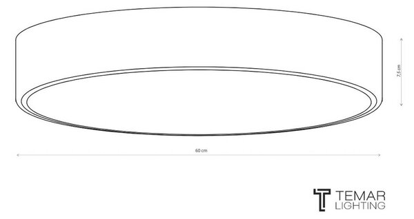 TEMAR LIGHTING Cleo mennyezeti lámpa, Ø 60 cm, IP20, fehér, fém, E27, dimmelhető, Fehér / opál, Nappali / Étkező, Modern