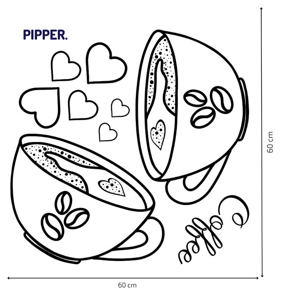 PIPPER. Falmatrica "Kávéscsészék - áttetsző"