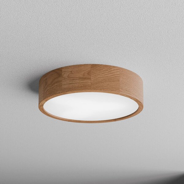 TEMAR LIGHTING Cleo DR375 mennyezeti világítás, IP54, Ø 37,5 cm, tölgyfa, E27, dimmelhető, Világos fa, Fürdőszoba, Fa